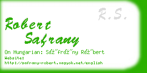 robert safrany business card